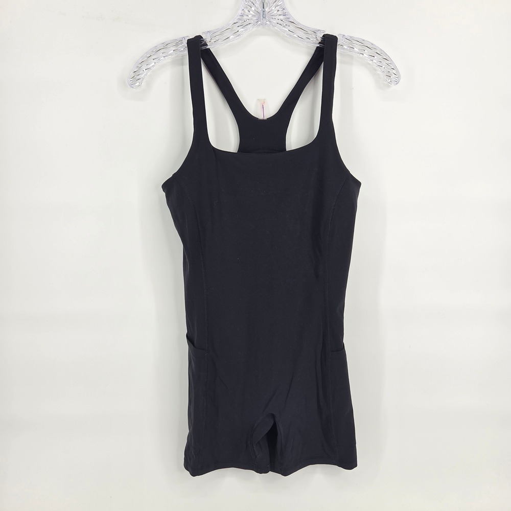 FP Movement Hot Shot Romper Onesie Small Black Racerback Activewear Athleisure